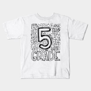 5th Fifth Grade Typography Kids T-Shirt